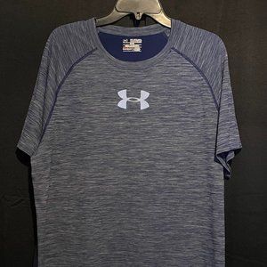 Under Armour Men's 2XL  Fitted Heat Shirt-Light Blue Front/Dark Blue Back